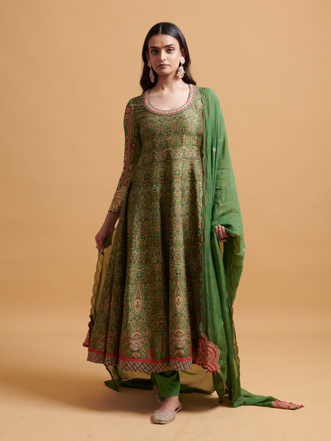 Jeevani Kurta Set with Dupatta - Green
