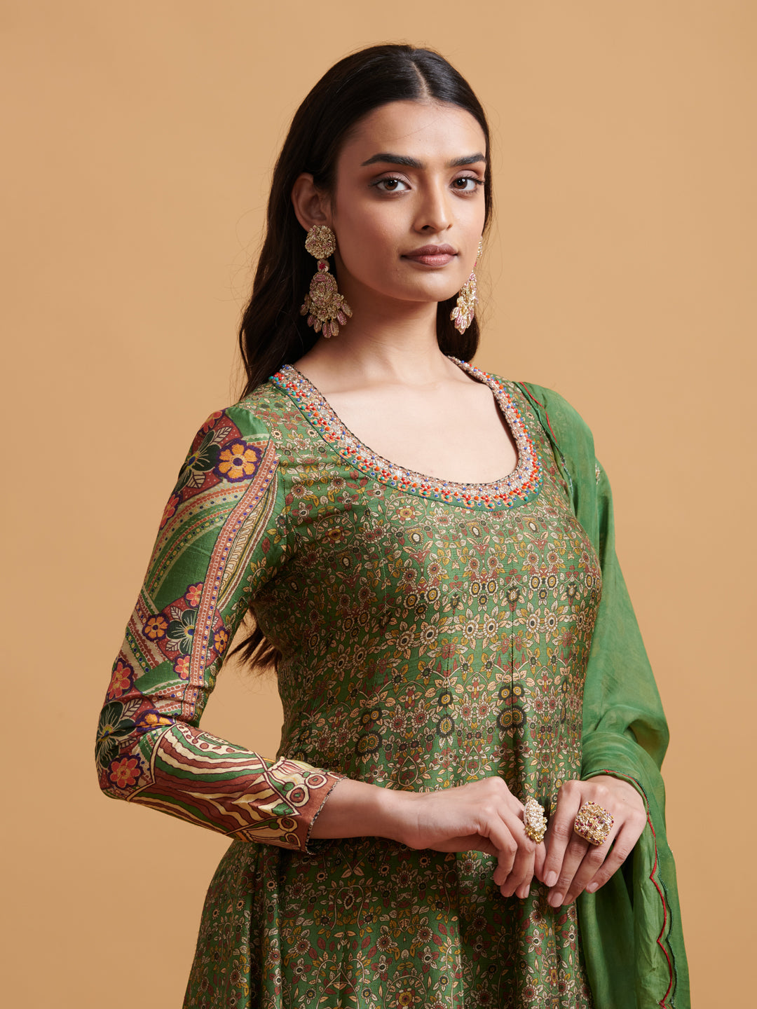 Jeevani Kurta Set with Dupatta - Green