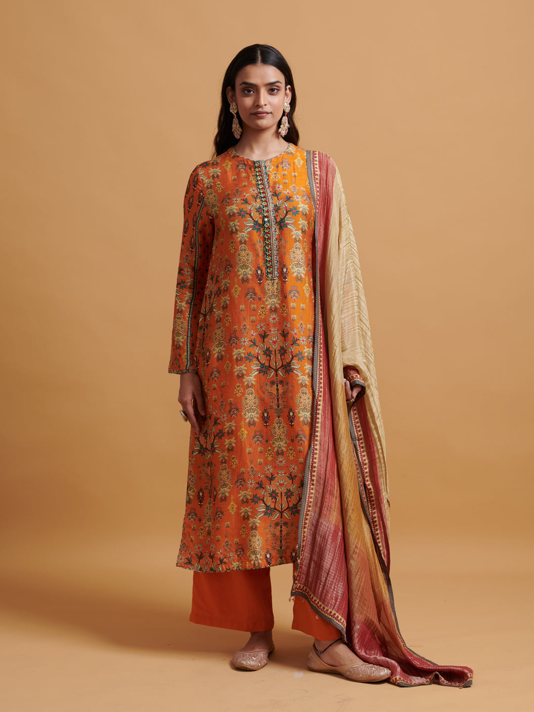 Shaktiya Kurta Set with Dupatta - Orange