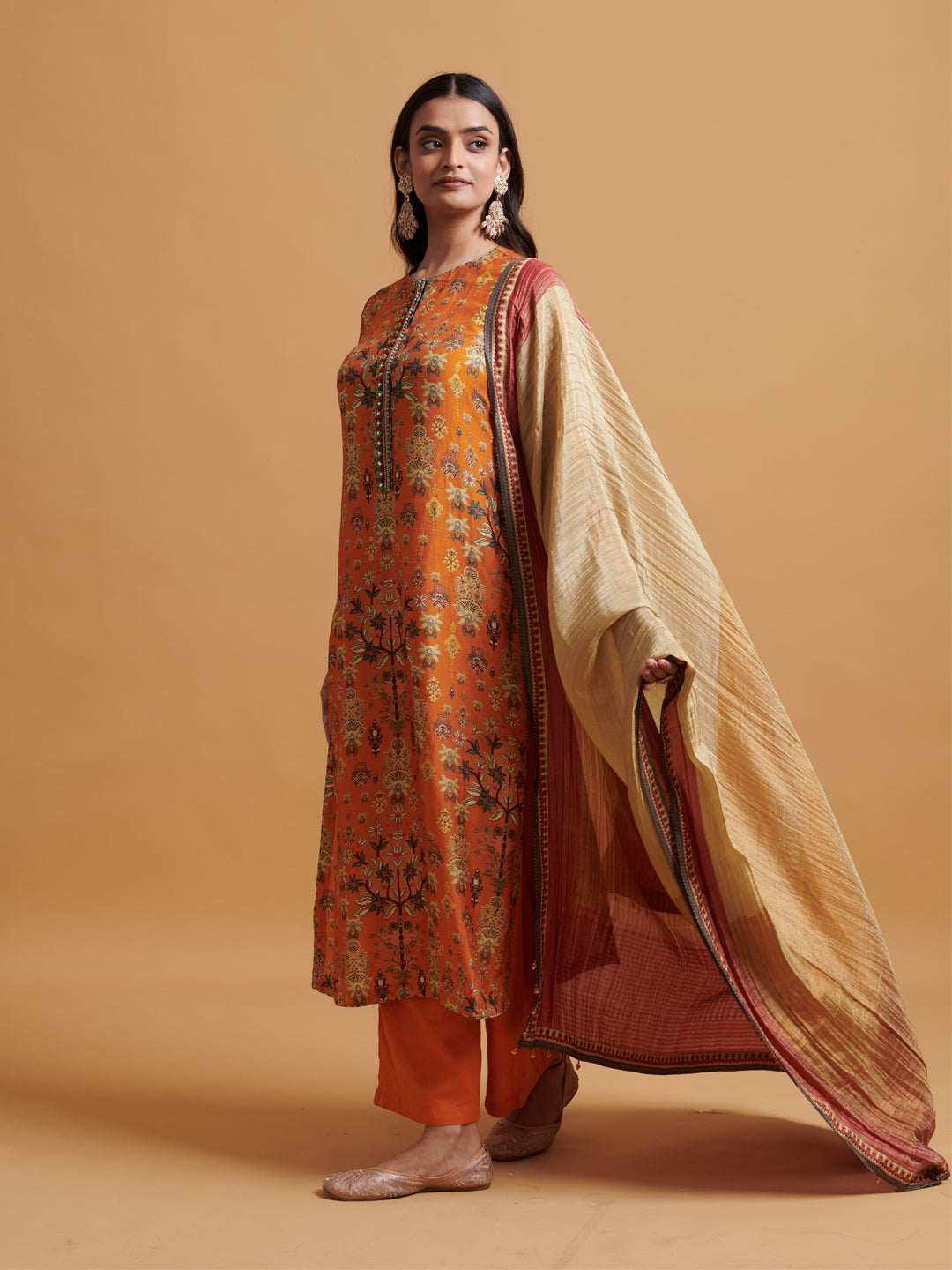 Shaktiya Kurta Set with Dupatta - Orange