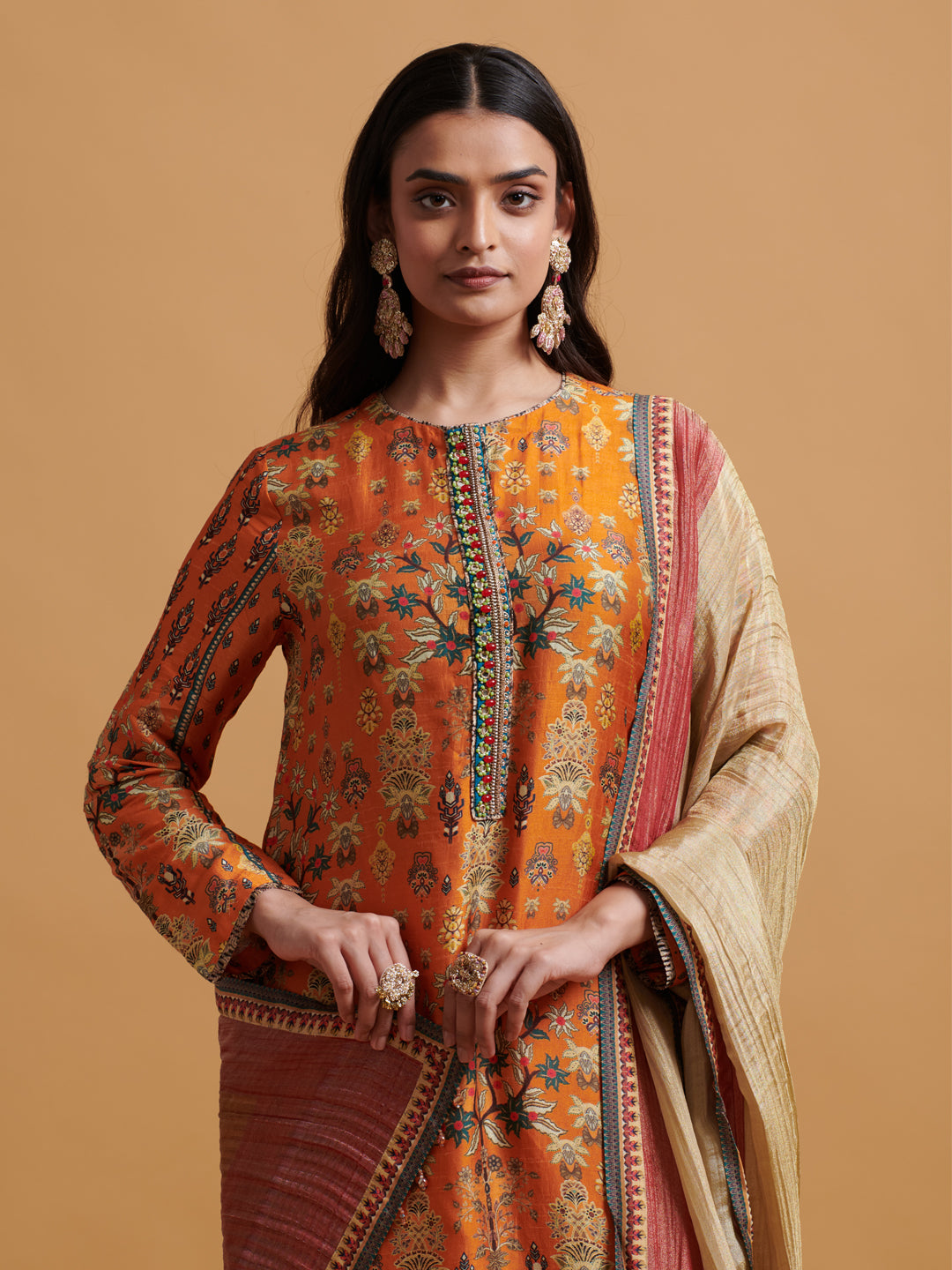 Shaktiya Kurta Set with Dupatta - Orange
