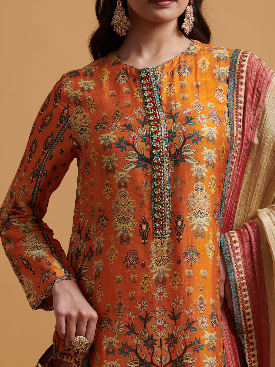 Shaktiya Kurta Set with Dupatta - Orange