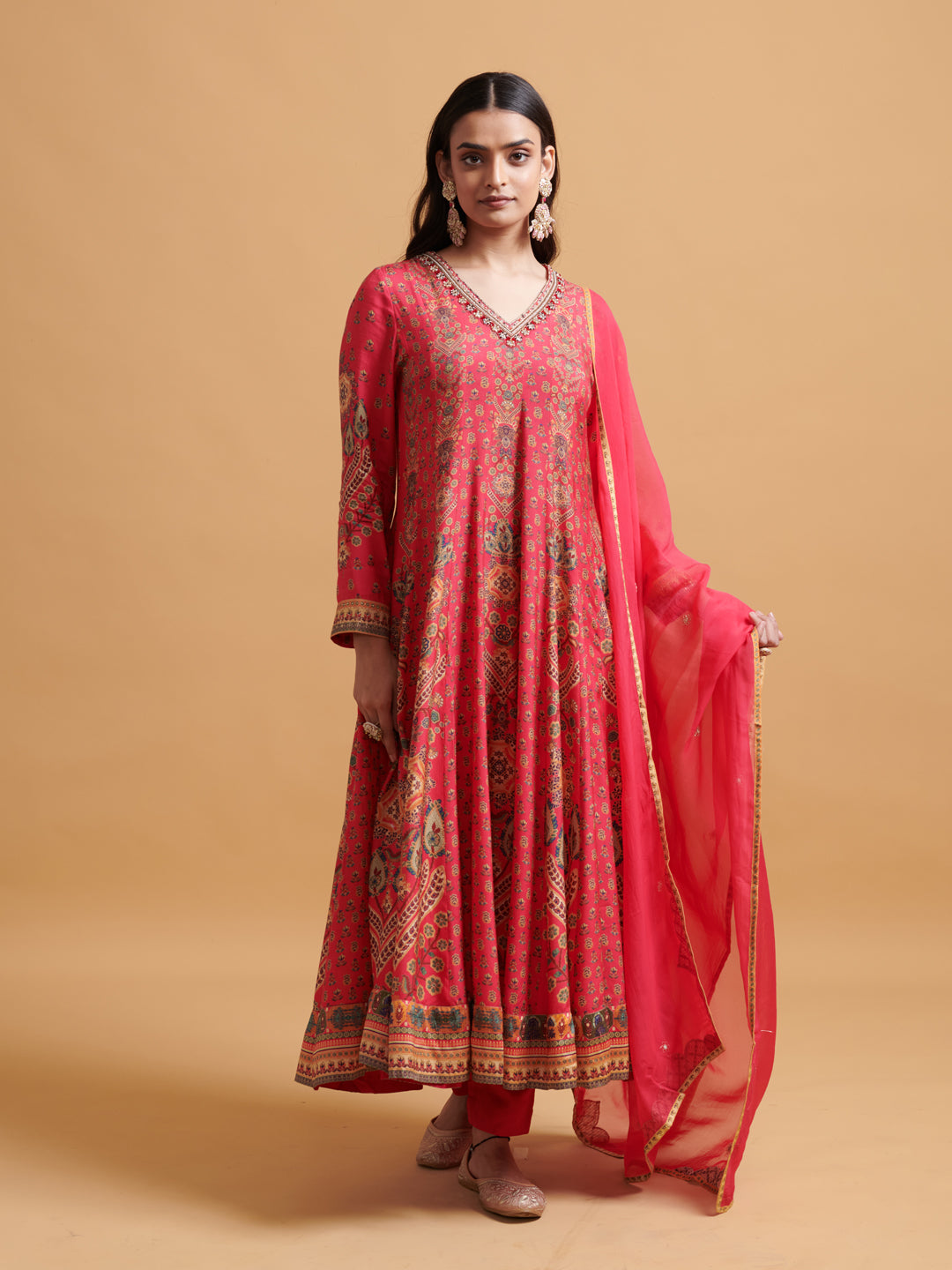 Vriksham Kurta Set with Dupatta - Pink