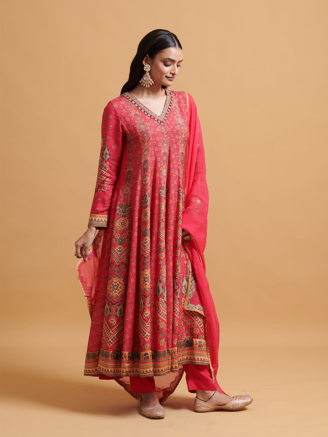 Vriksham Kurta Set with Dupatta - Pink