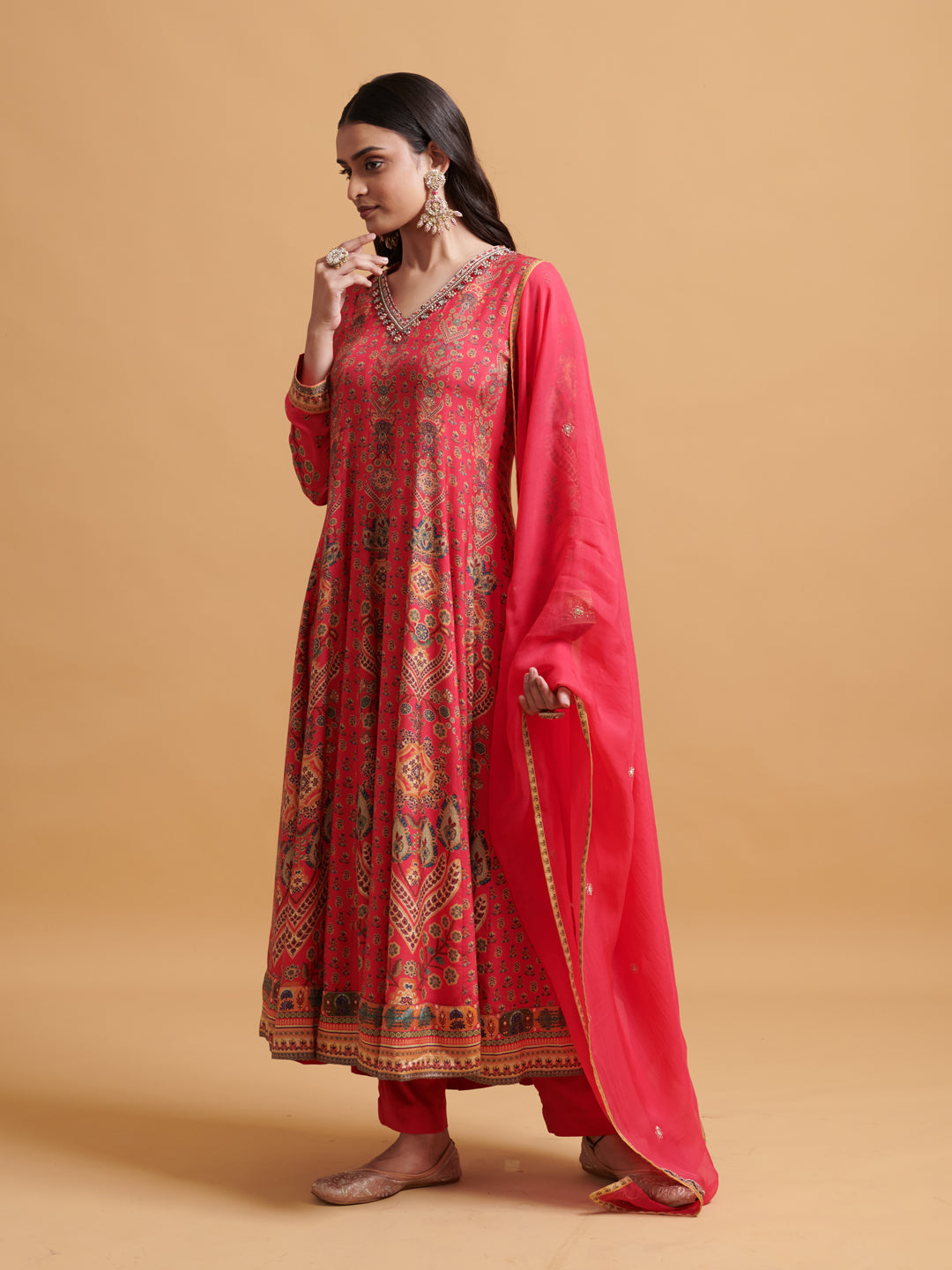 Vriksham Kurta Set with Dupatta - Pink