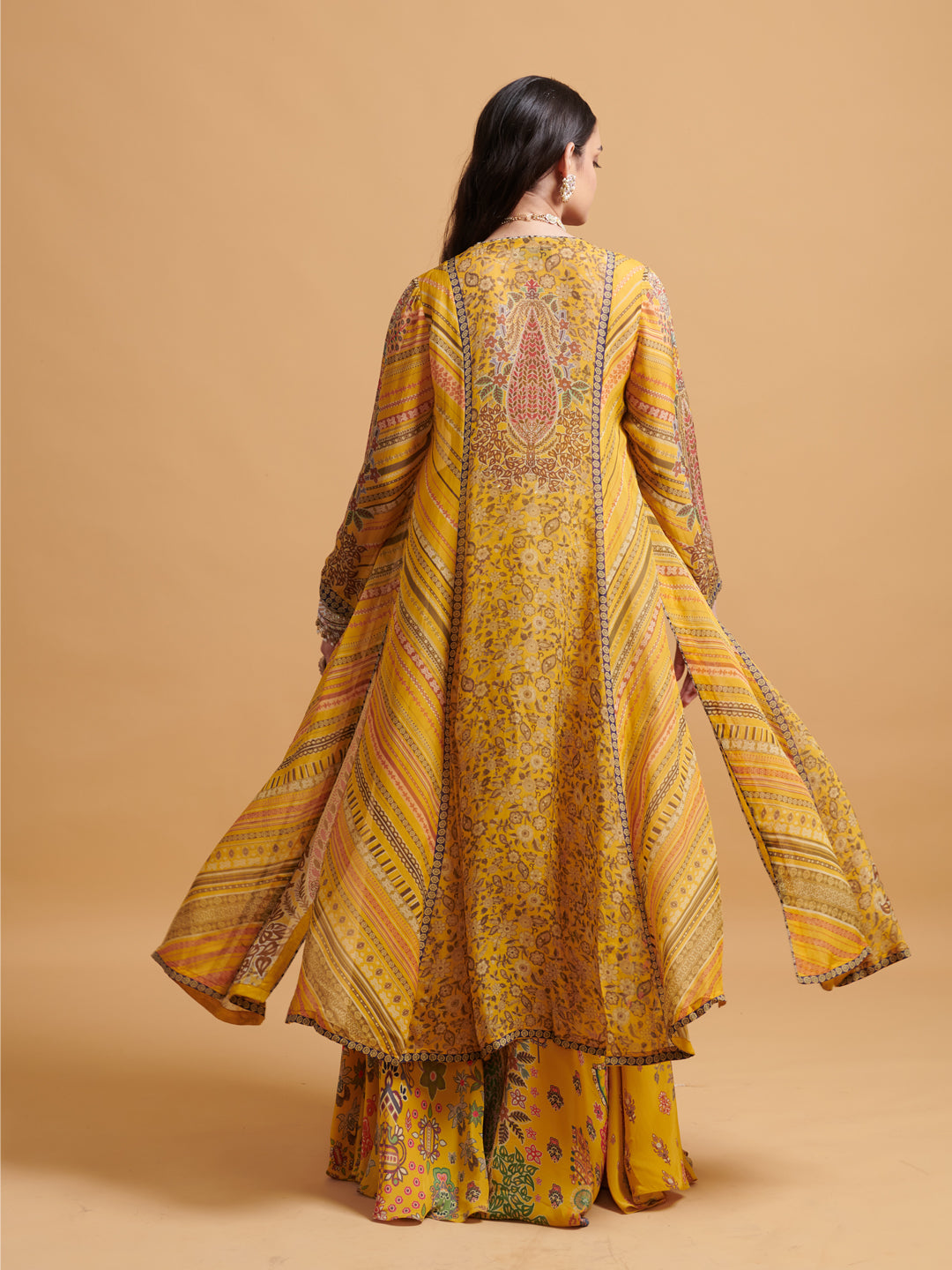 Chitrika Set with Jacket - Yellow