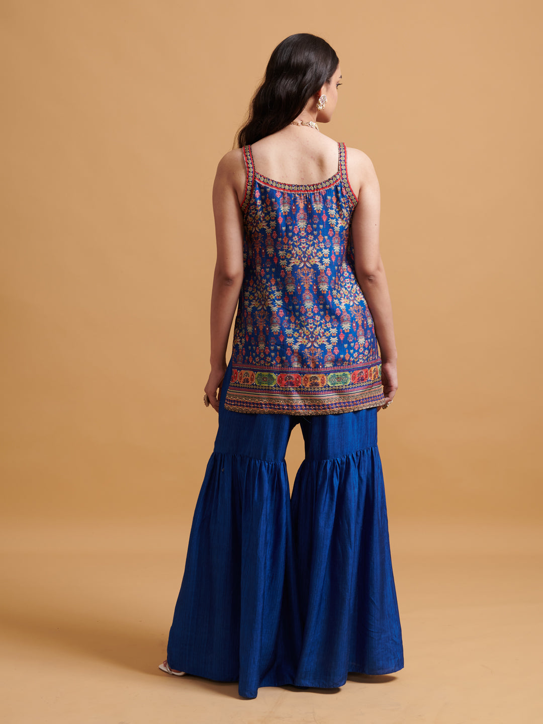 Chaitrali Sharara Set with Jacket - Blue
