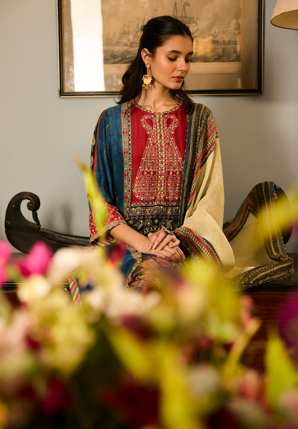 Jugnu Kurta Set with Dupatta - Blue