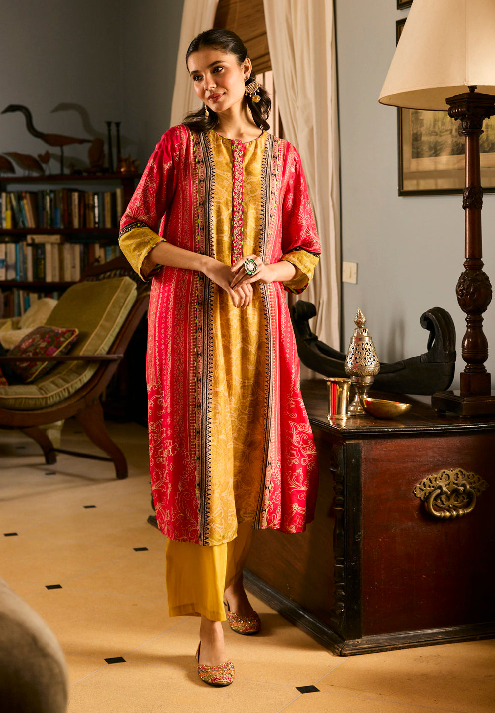 Jugnu Kurta Set with Dupatta - Yellow