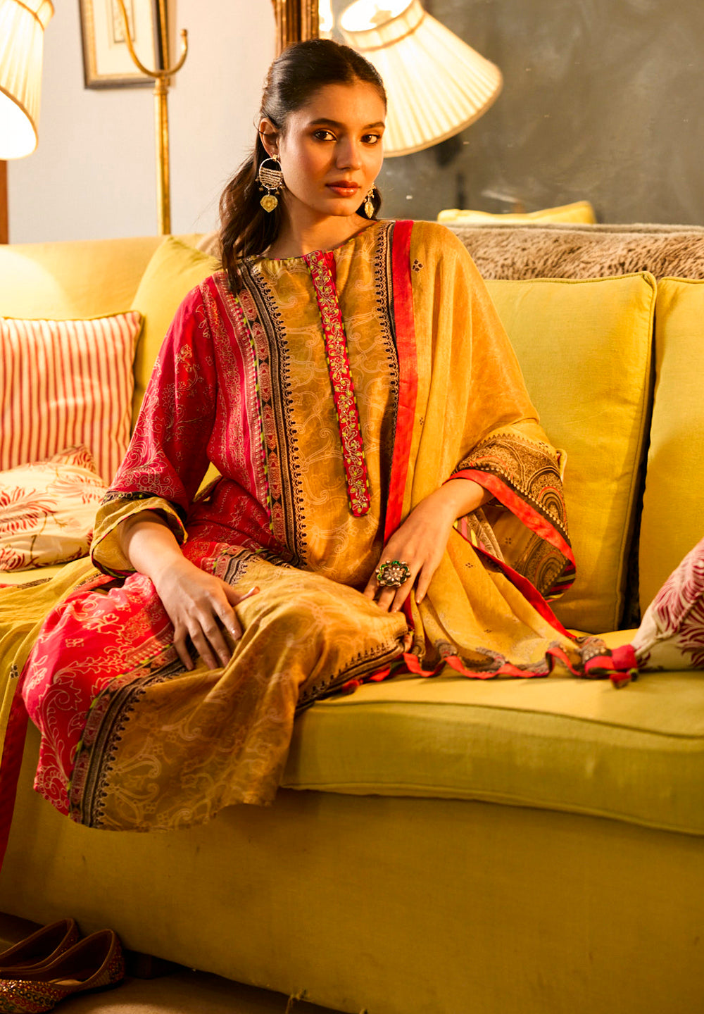 Jugnu Kurta Set with Dupatta - Yellow