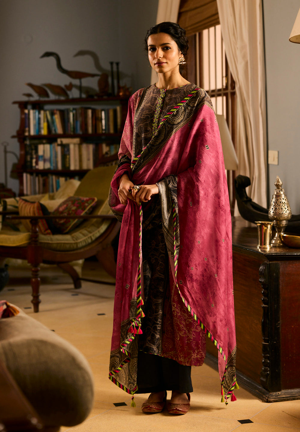 Jugnu Kurta Set with Dupatta-Pink
