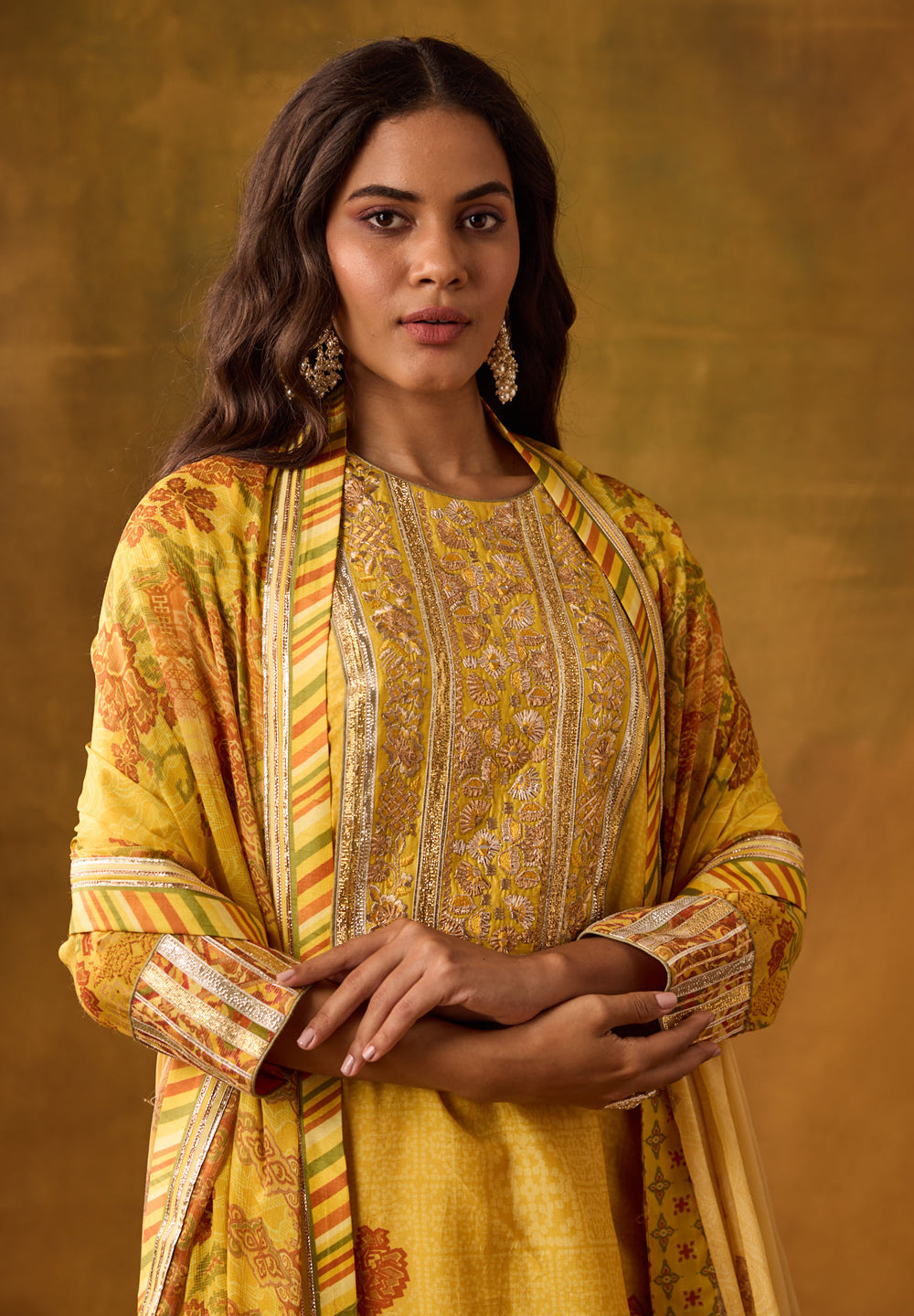 Tara Kurta Set with Dupatta - Yellow