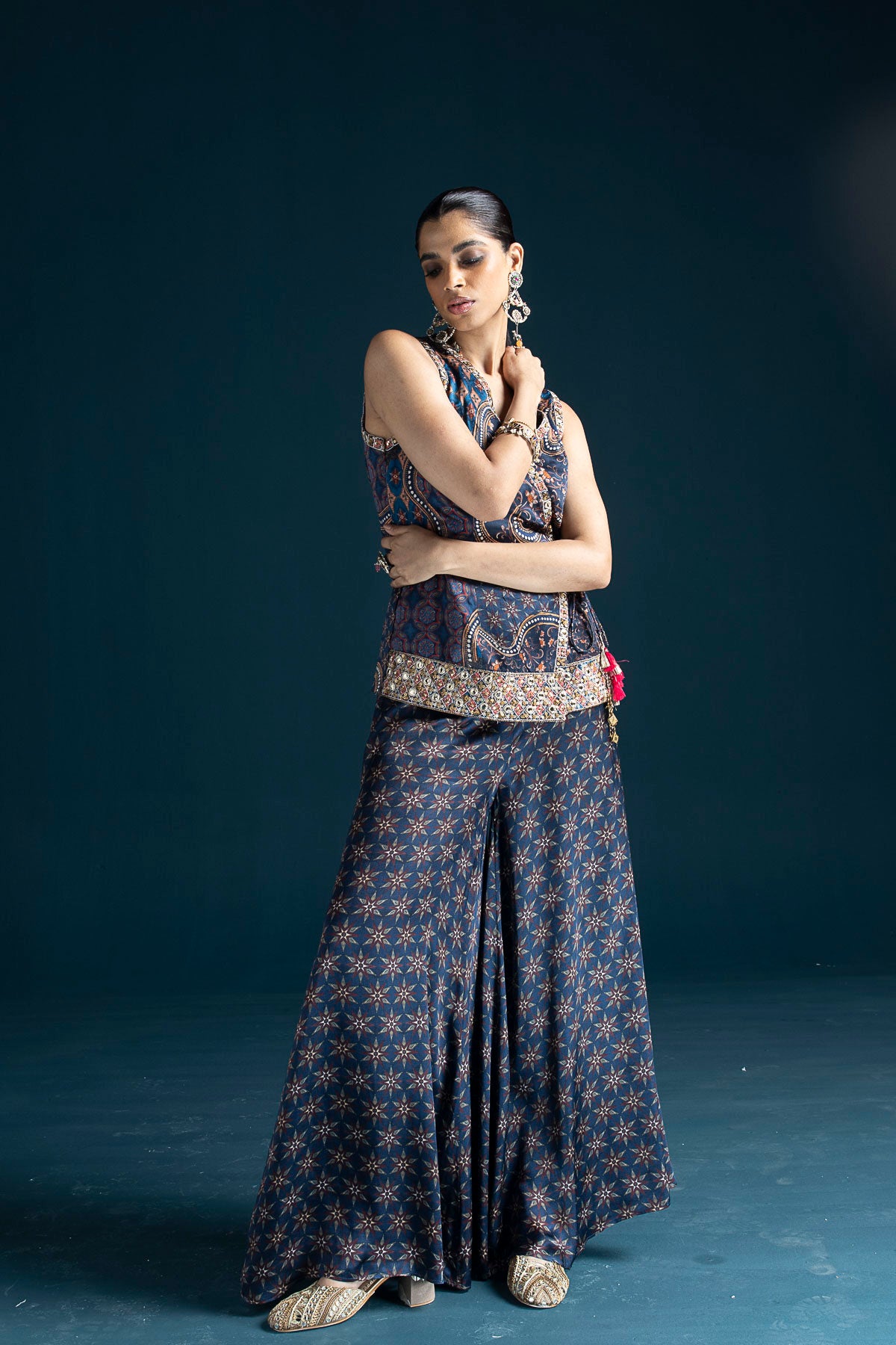 Tila Jacket-Style Co-ord Set - Blue