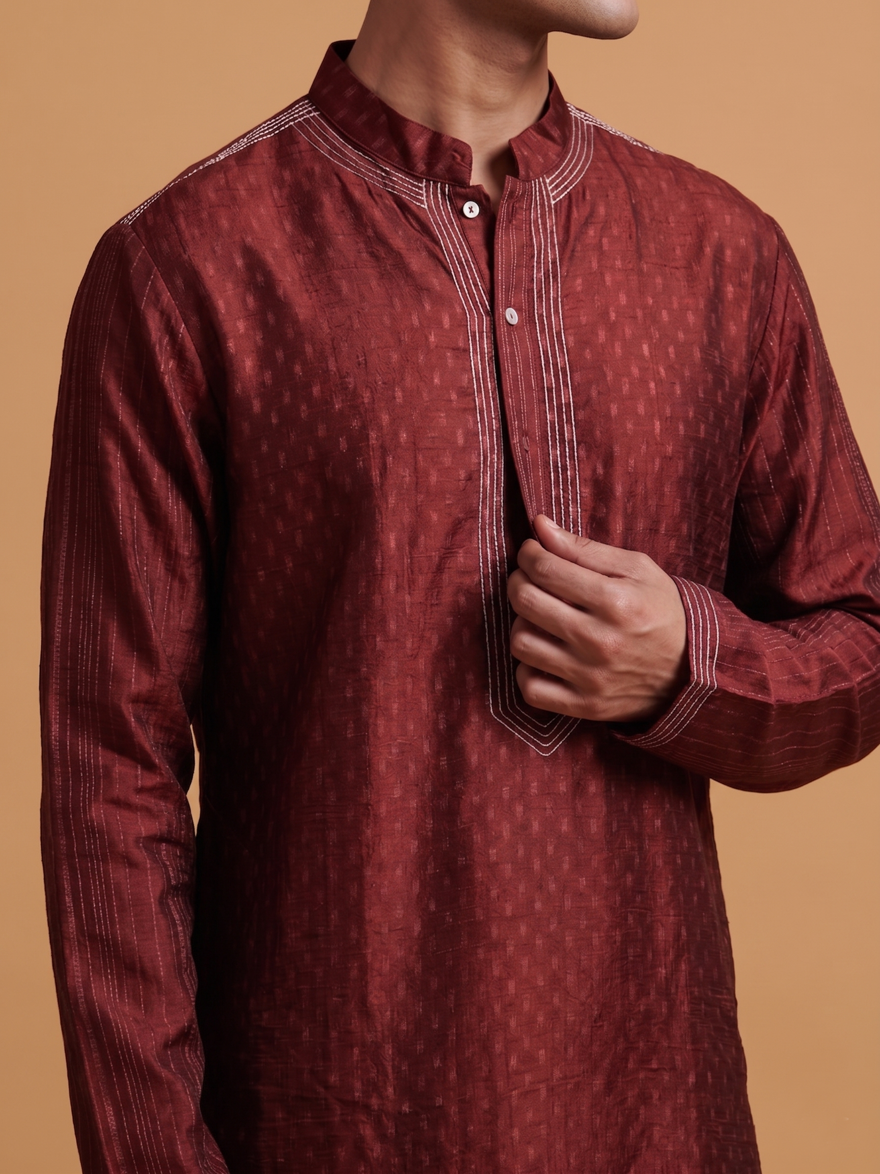 Vyom Kurta - Burgundy