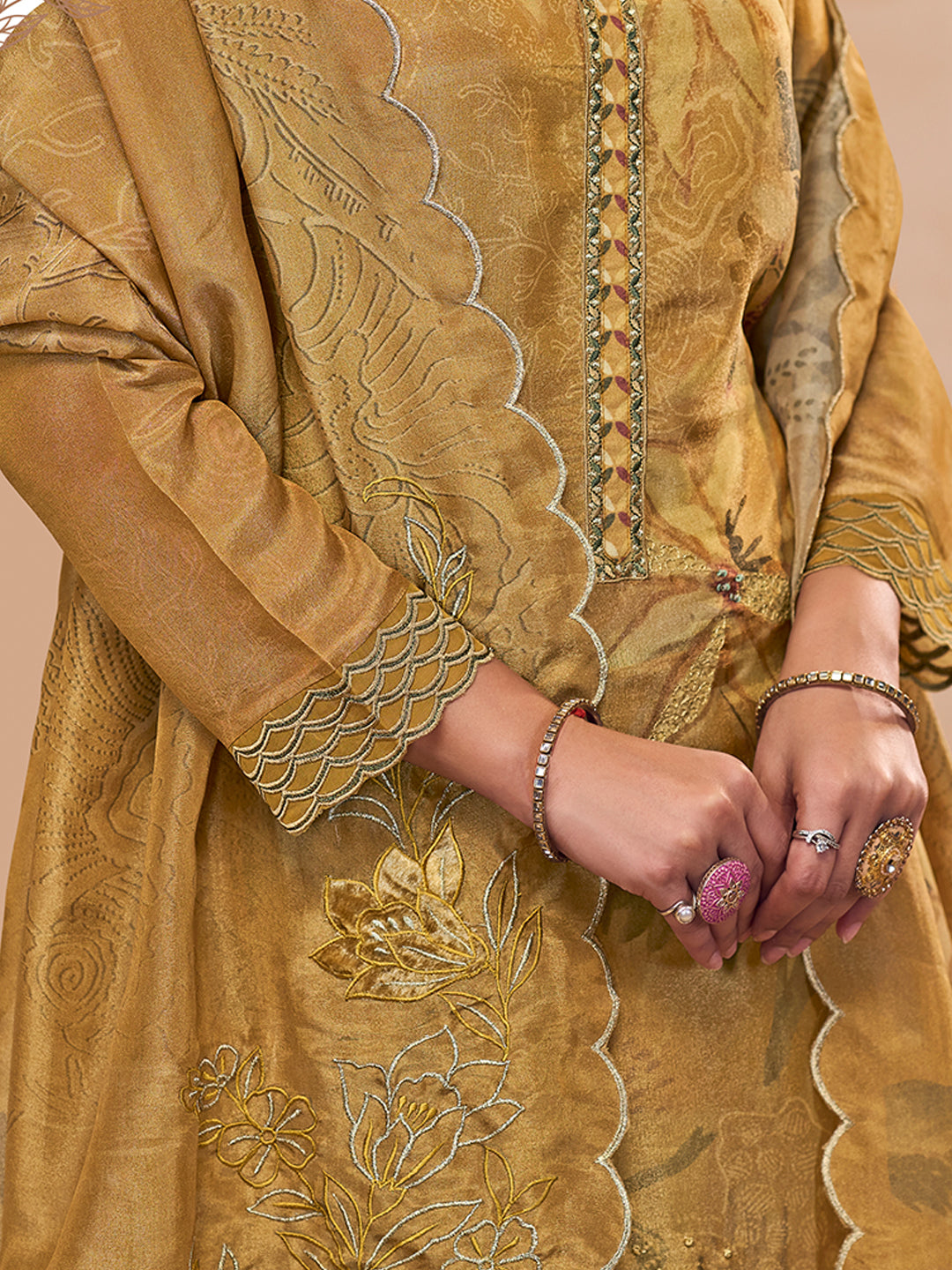 Zara Kurta Set with Dupatta - Yellow