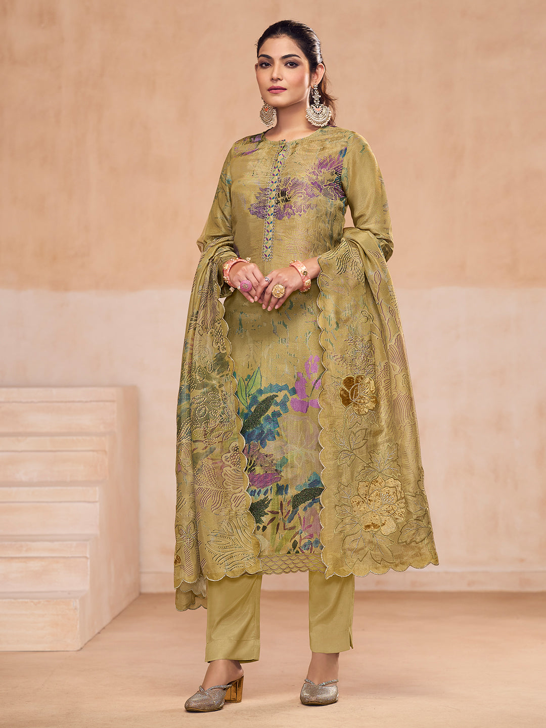 Zara Kurta Set with Dupatta - Mustard