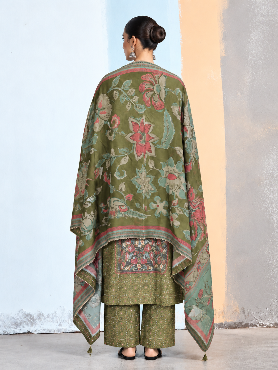 Elaan Kalamkari-inspired Kurta Set-Olive