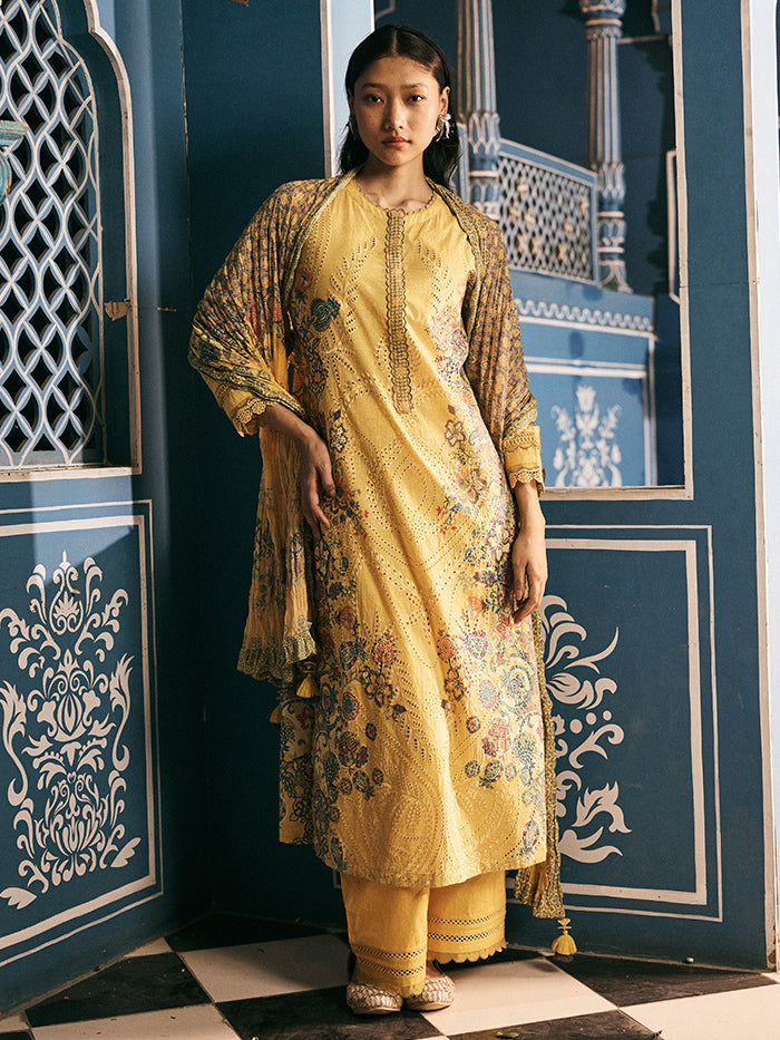 Kiran Kurta Set - Yellow