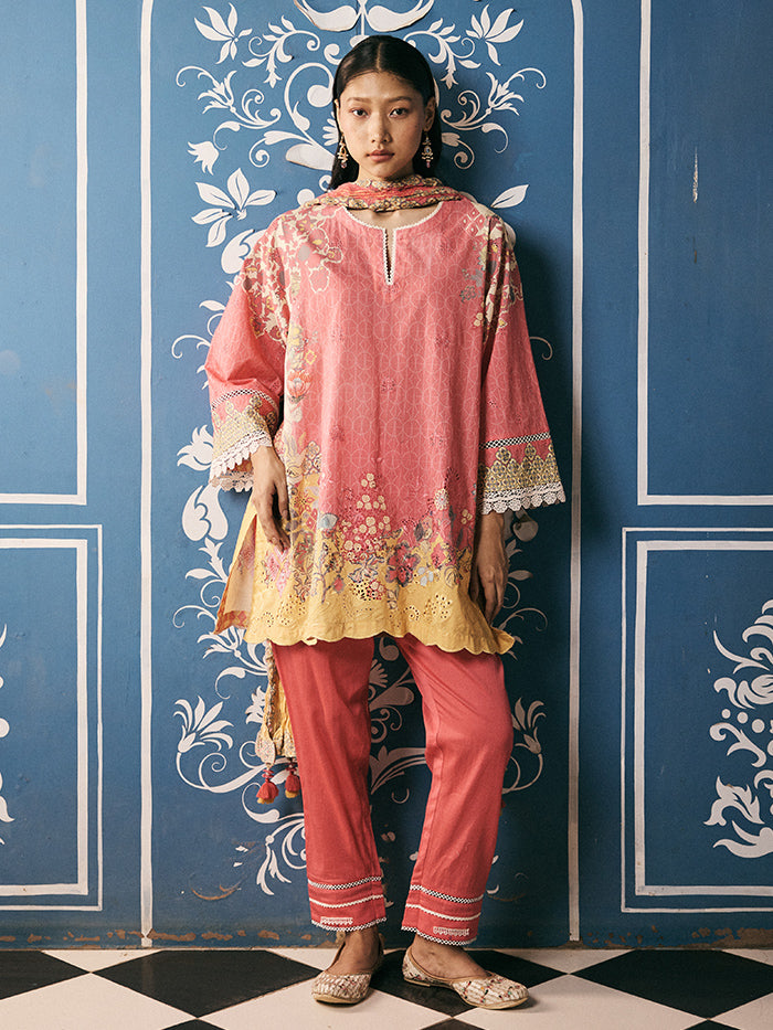 Salma Kurta Set - Pink