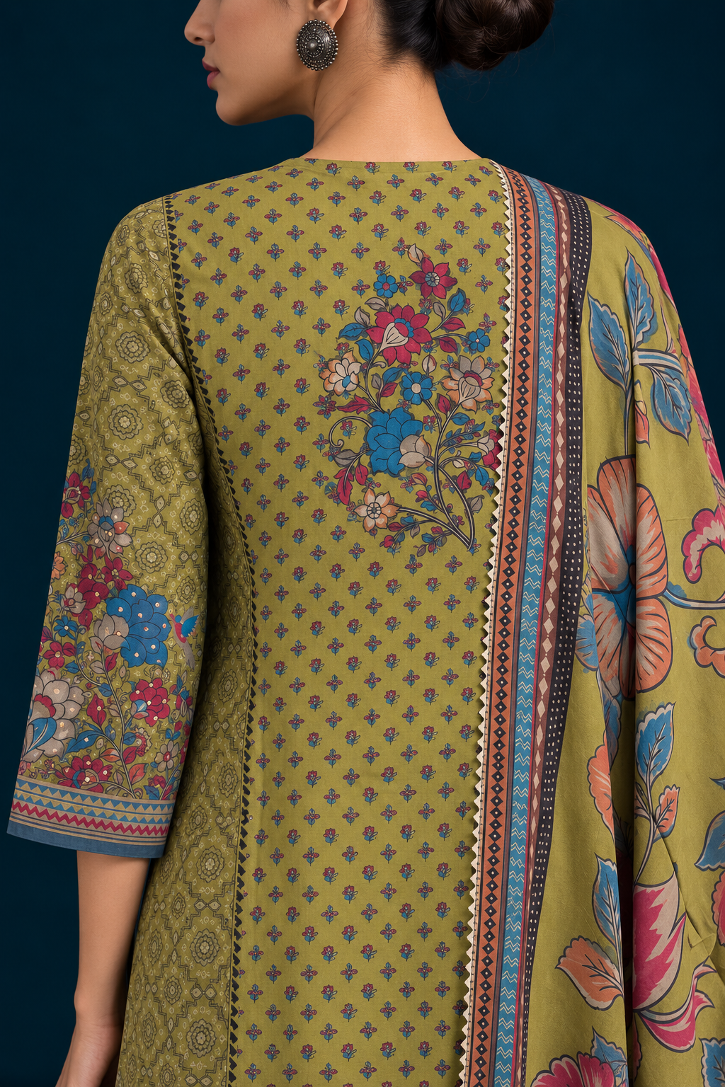 Elaan Kalamkari-inspired Kurta Set-Olive