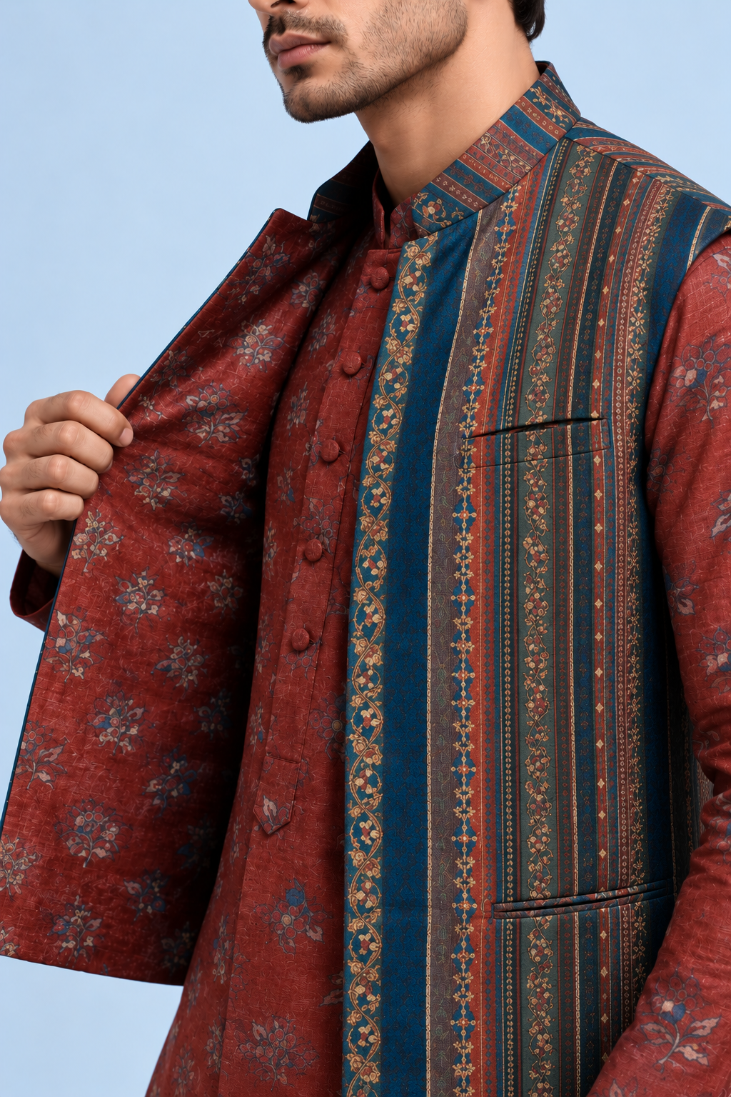 Aariz Kalamkari-inspired Bandi - Maroon