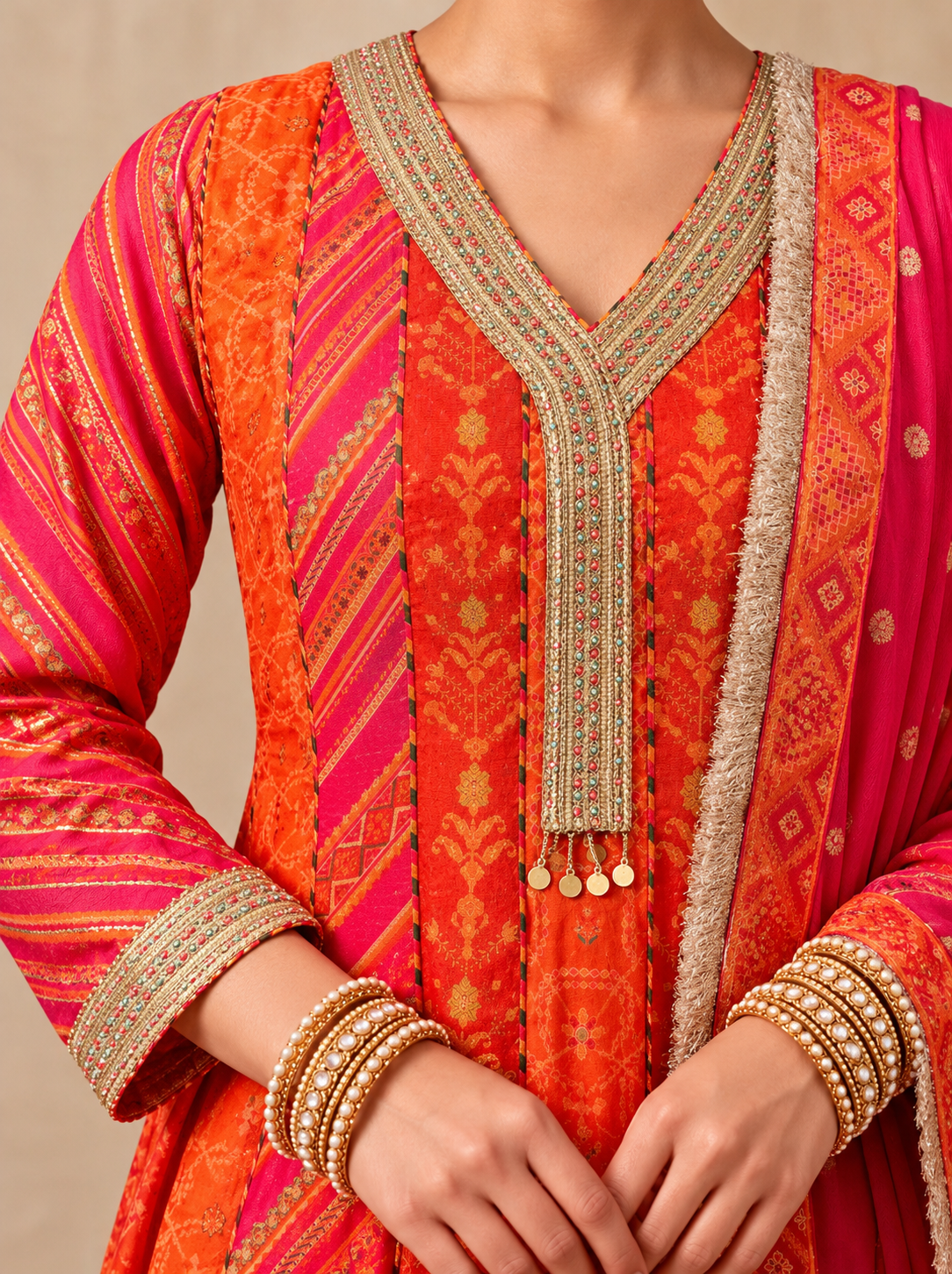 Chamak Anarkali Set - Multi Coloured