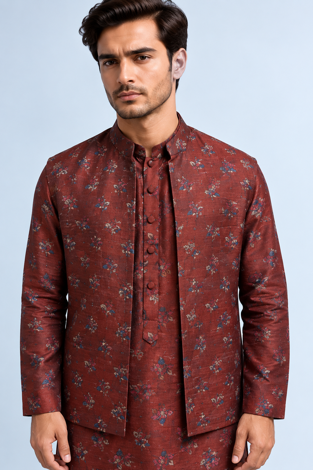 Aariz Kalamkari-inspired Bandi - Maroon