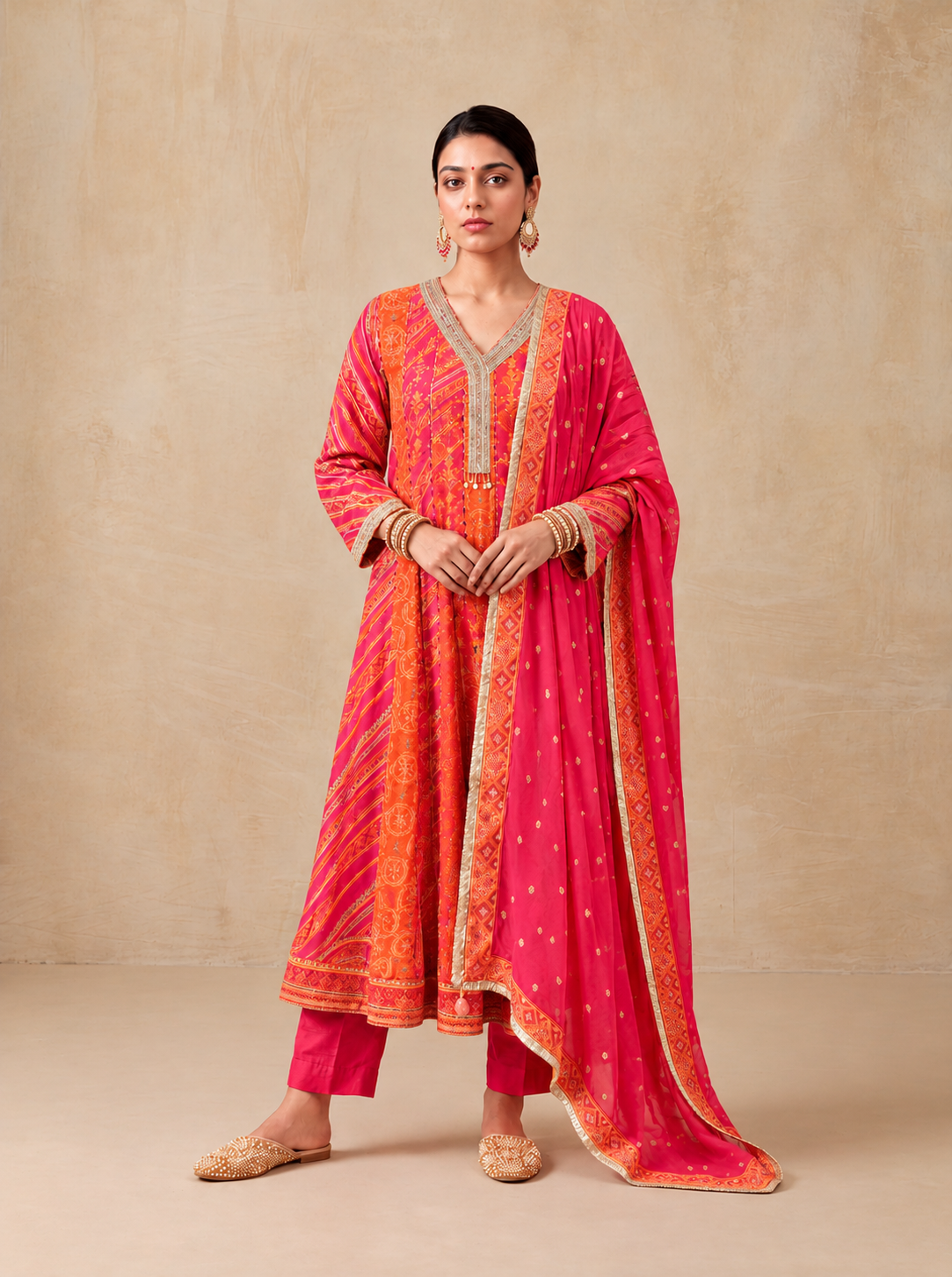 Chamak Anarkali Set - Multi Coloured
