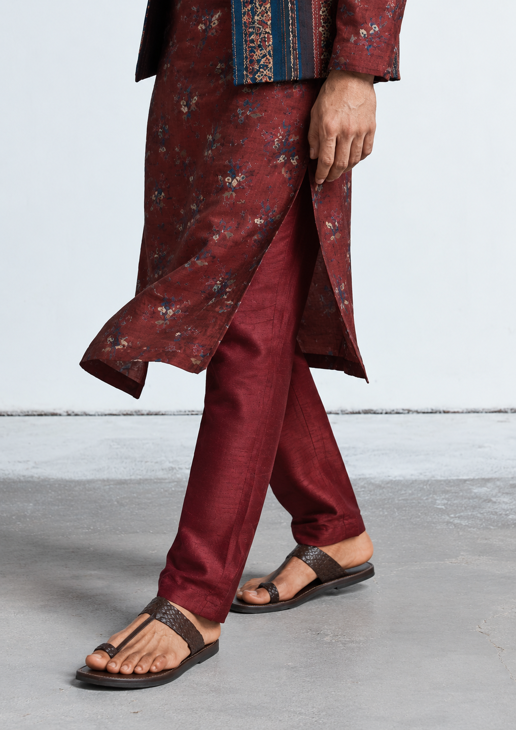 Kair Kalamkari-inspired Pant  - Maroon