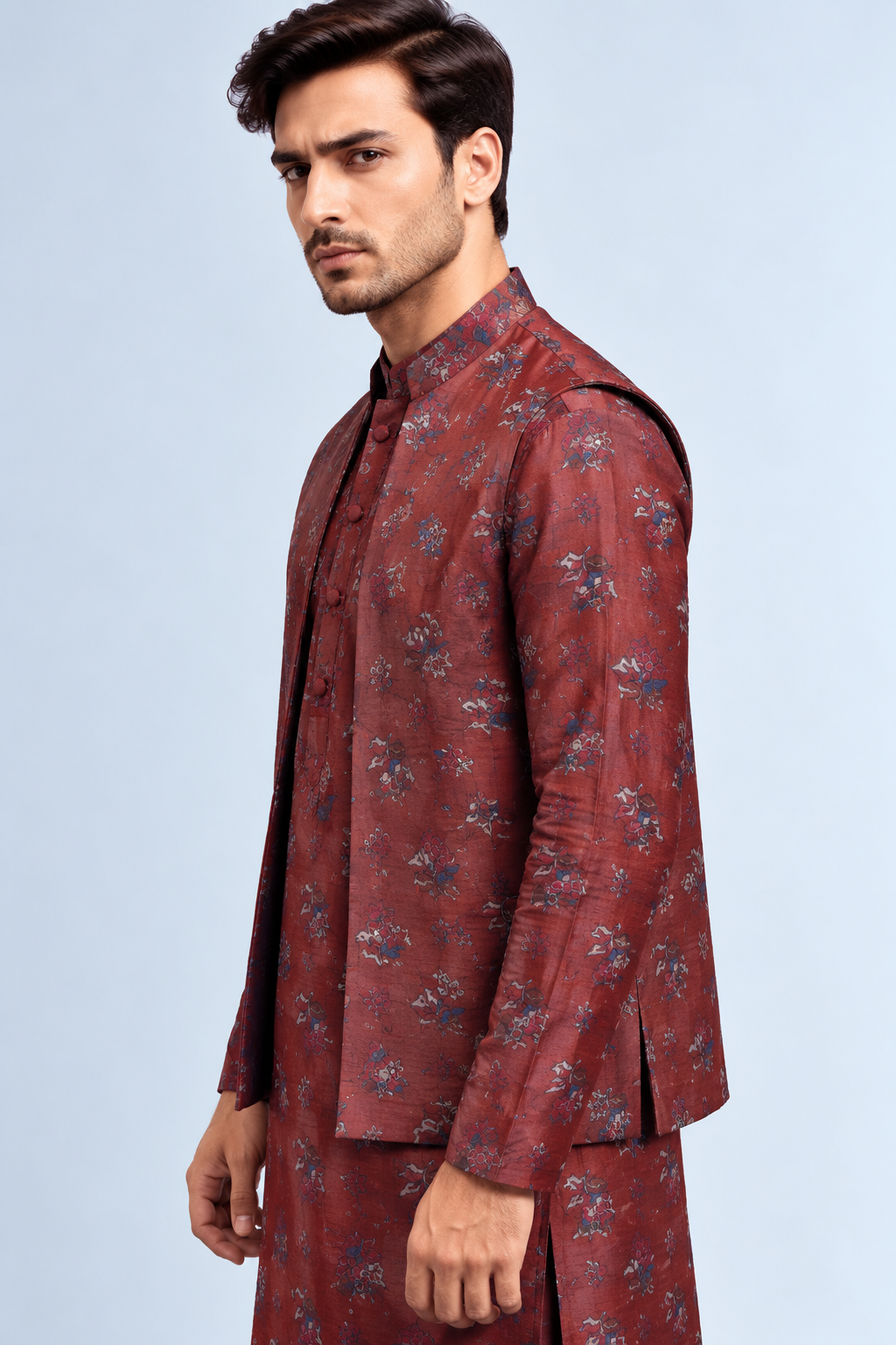 Aariz Kalamkari-inspired Bandi - Maroon