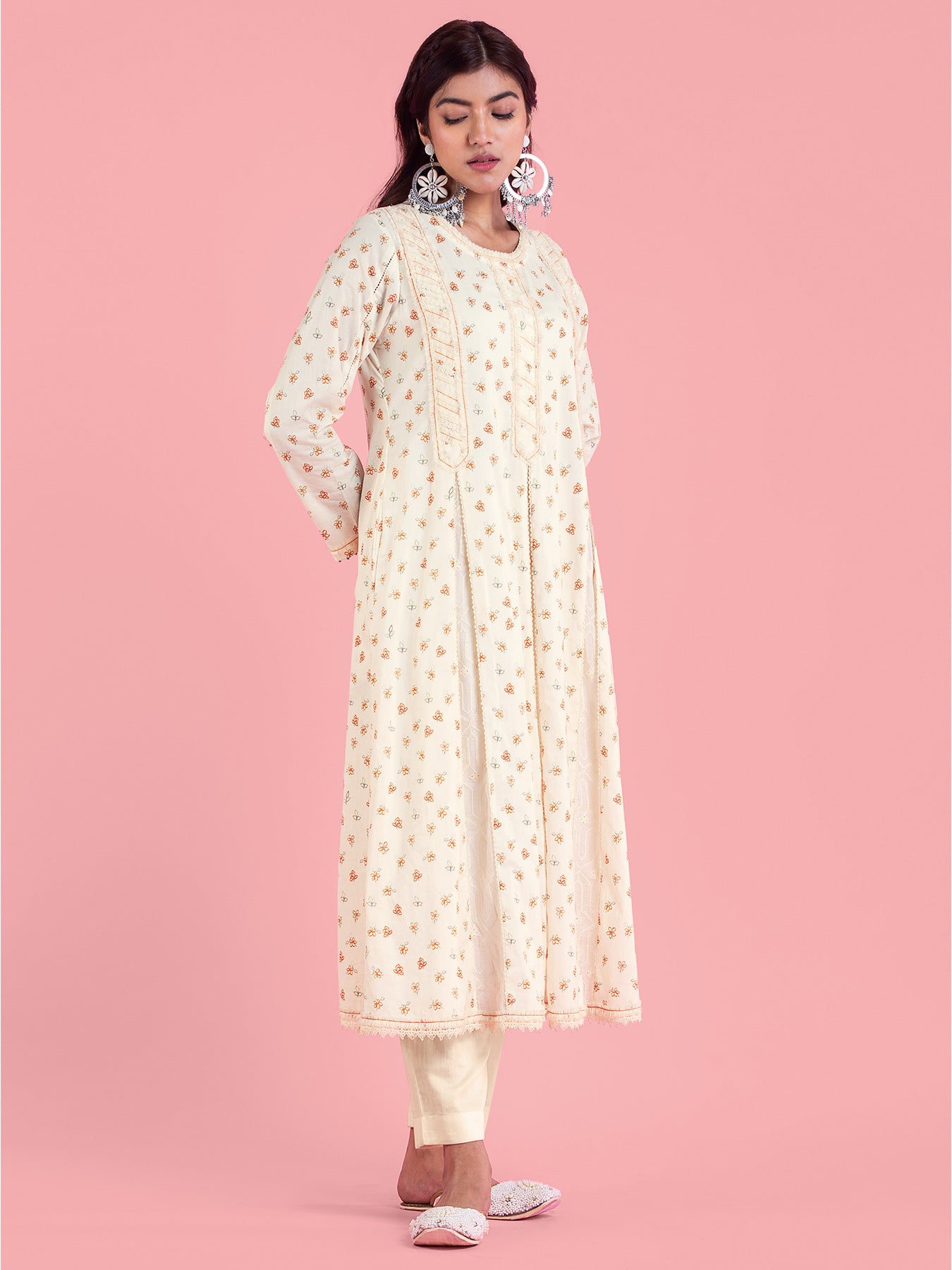 Frozen Off-White A-Line Kurta Set