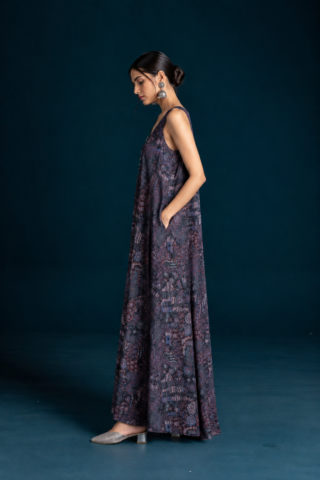 Maya Ajrakh-inspired Jumpsuit - Black