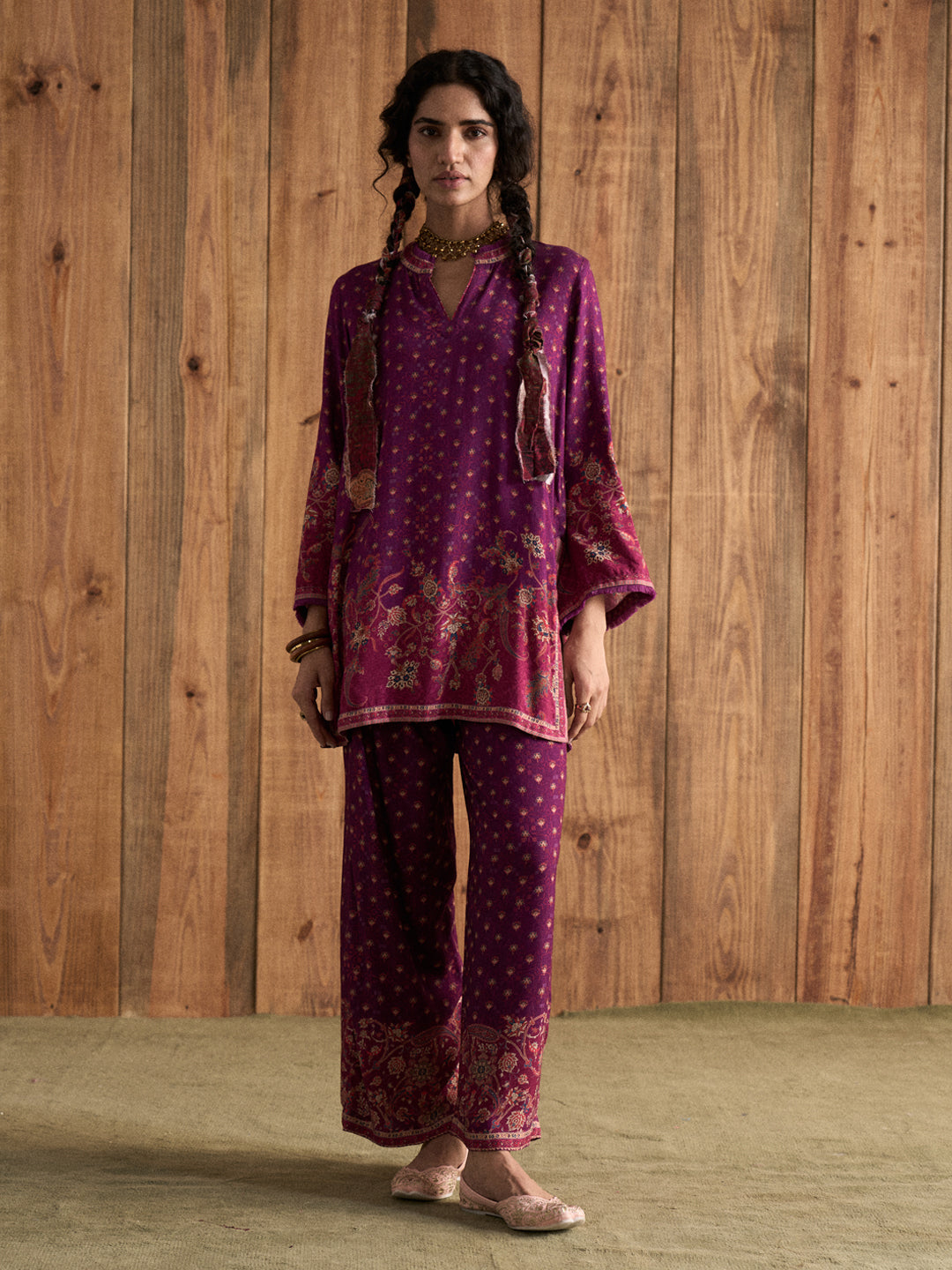 Naura Co-ord  Set - Wine