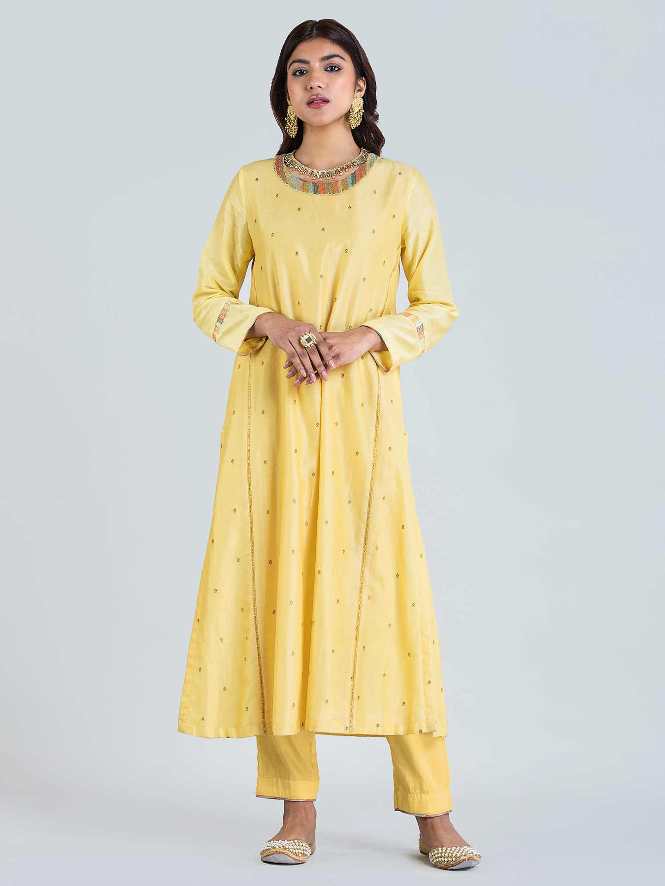 Vayu Zari Yellow Kurta Set with Dupatta