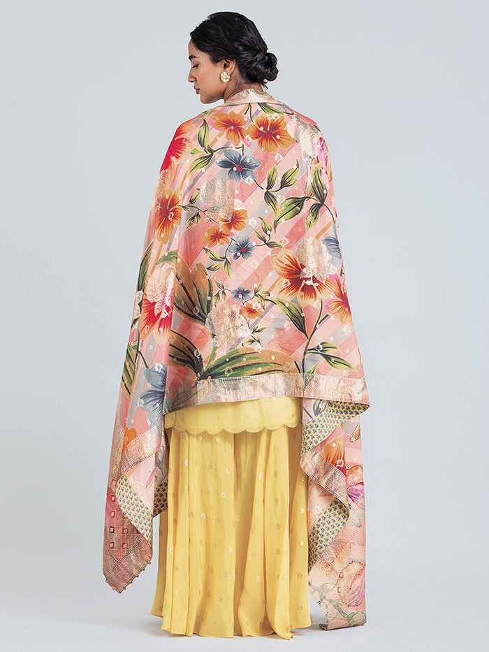 Vayu Zari Yellow Sharara Set with Dupatta