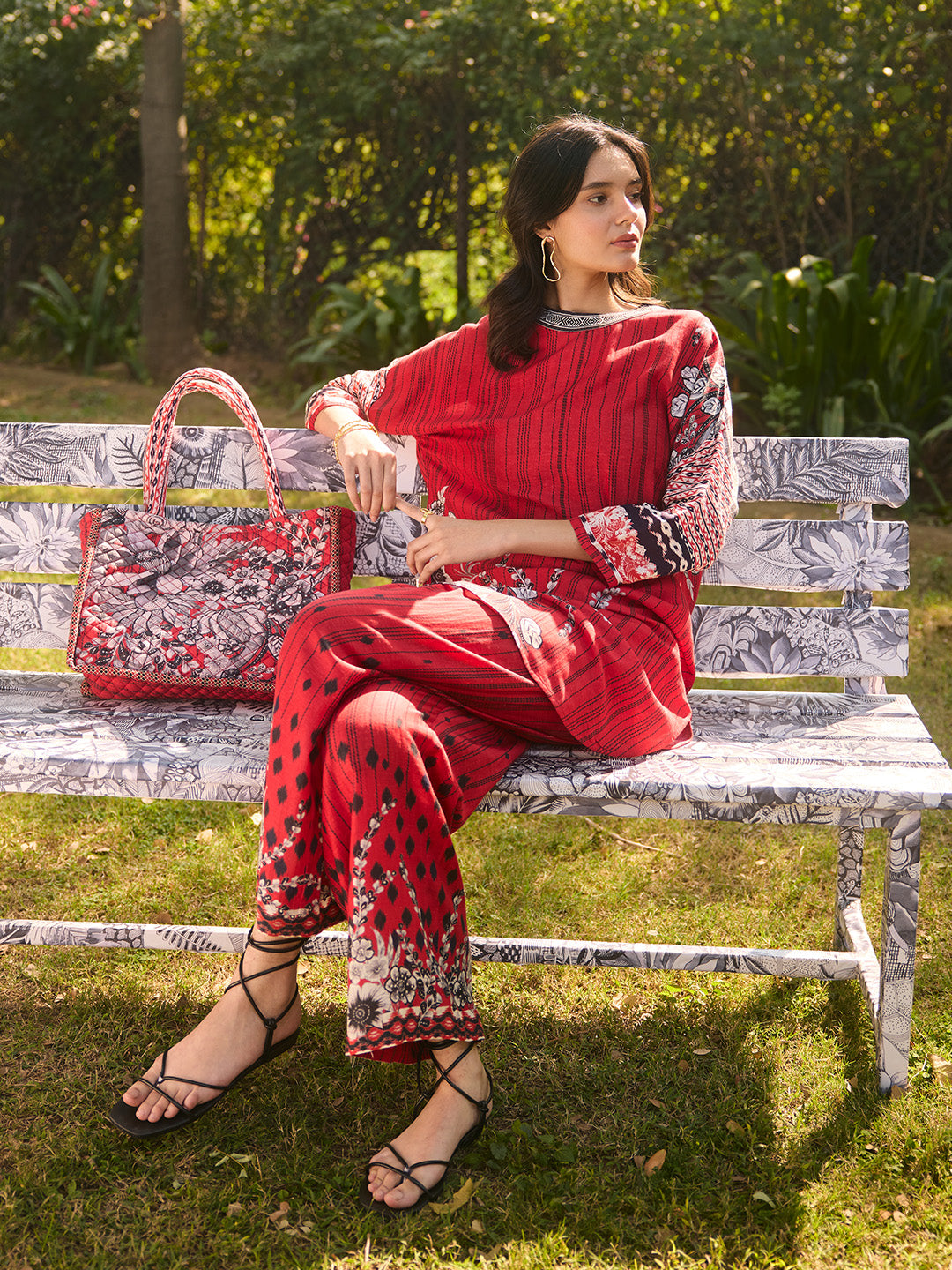 Katha Co-ord Set - Red