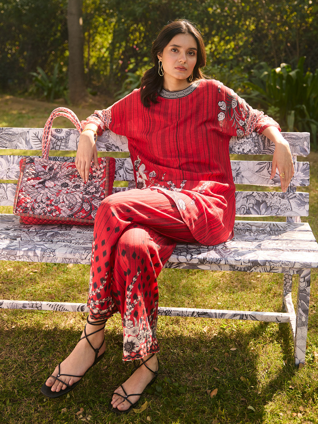 Katha Co-ord Set - Red