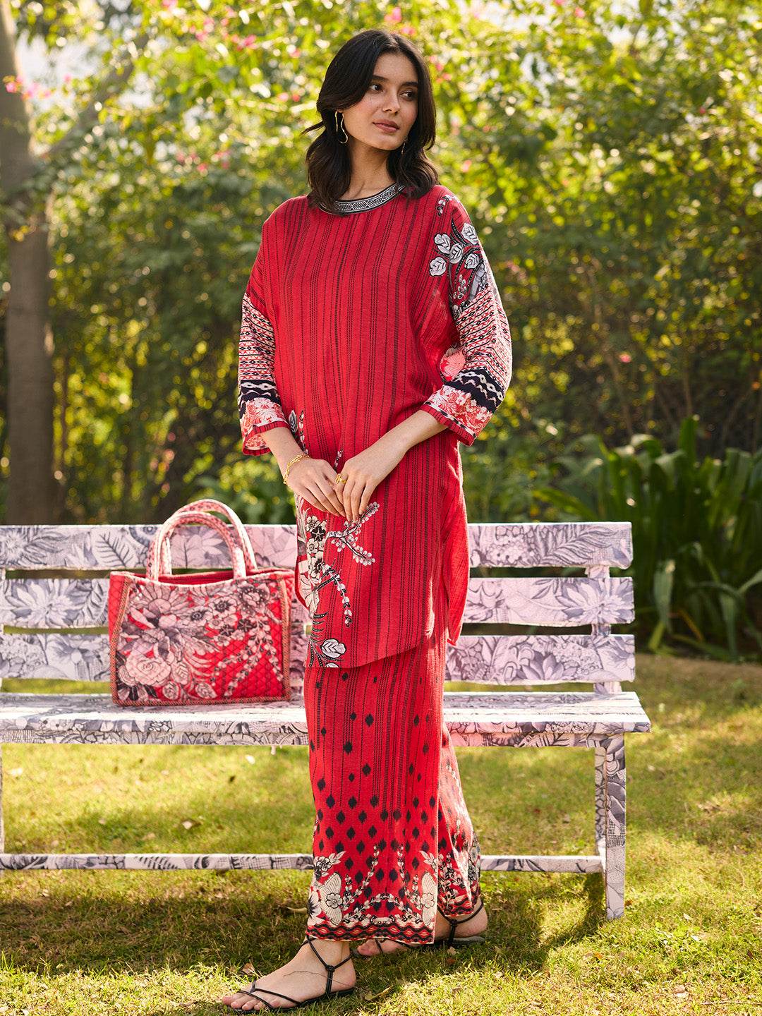 Katha Co-ord Set - Red