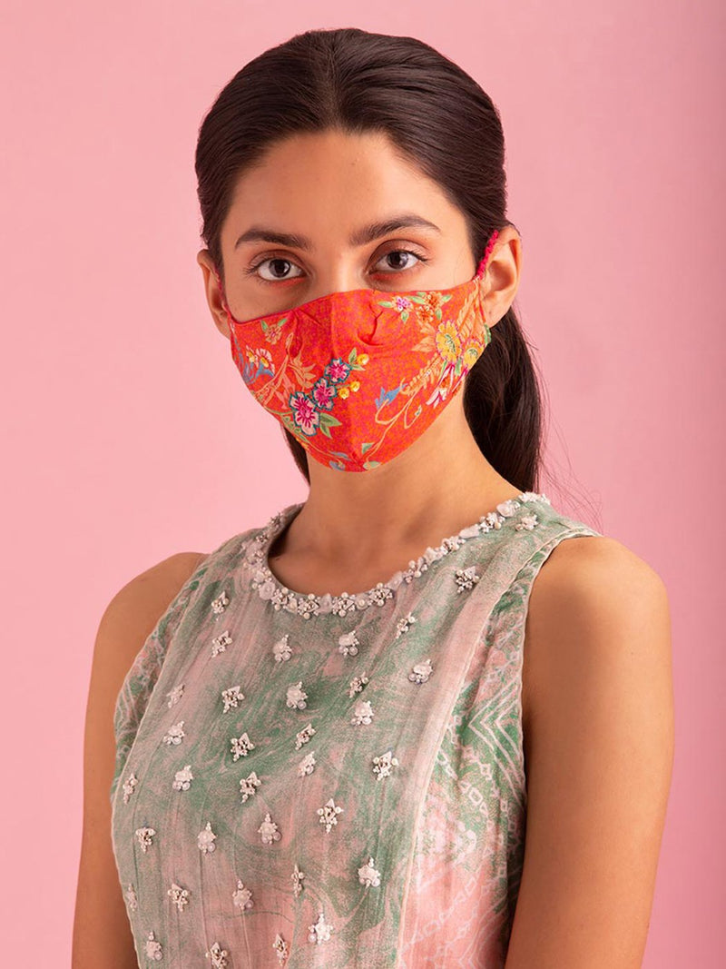Printed Reusable 3 Layer Cotton Mask Free Size