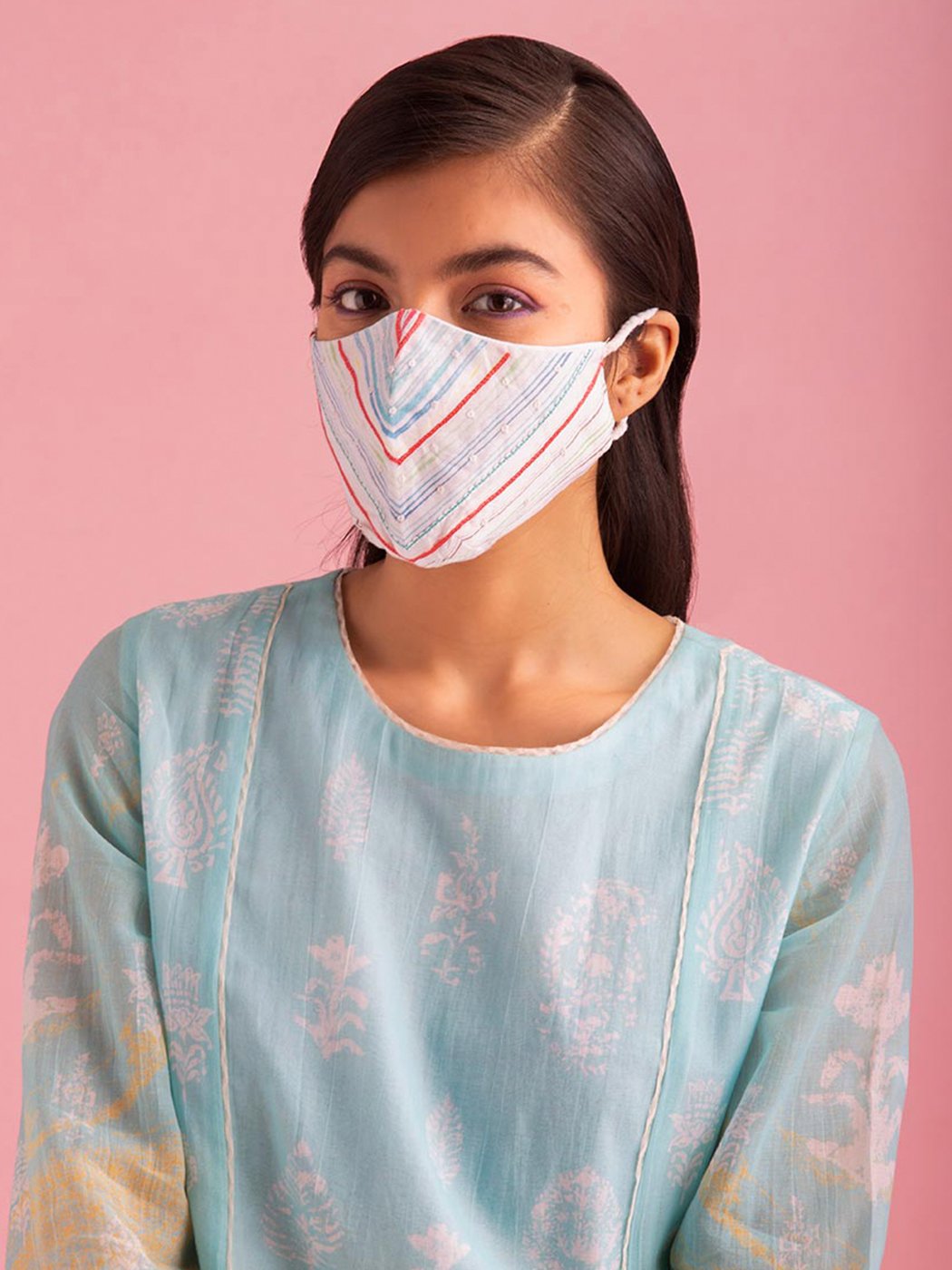 Ivory Reusable 3 Layer Cotton Mask Free Size