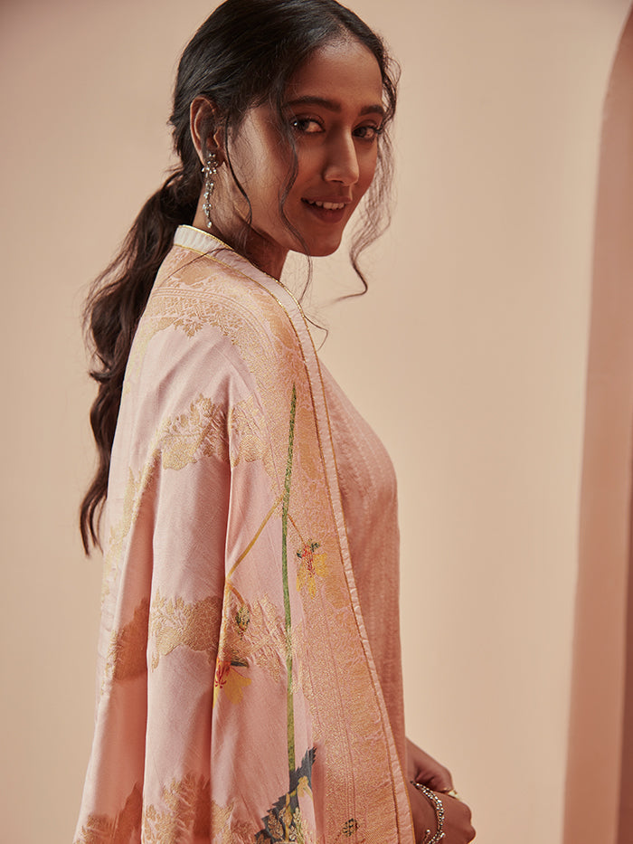 Alaric Salmon Pink Layered Kurta