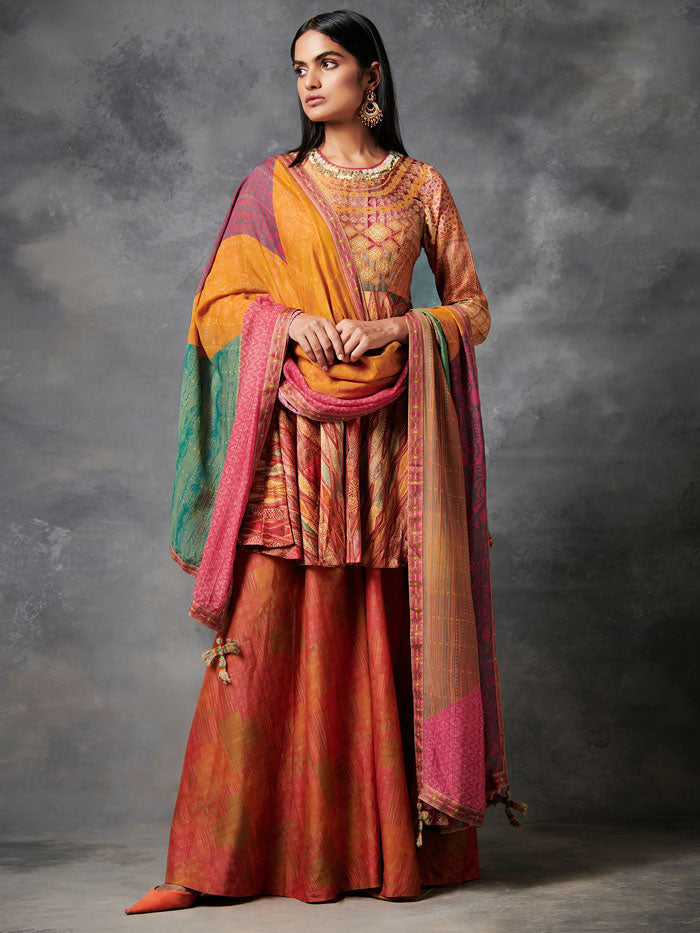 Deep Red Kurta Set with Dupatta | Shop Saundh