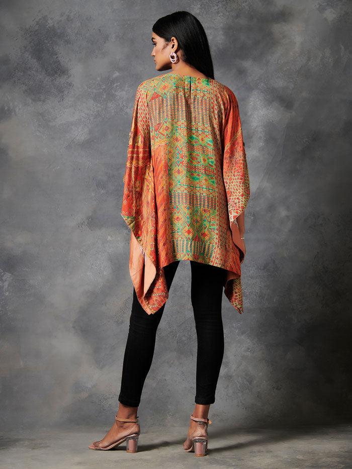 Alaay Orange Kaftan Top