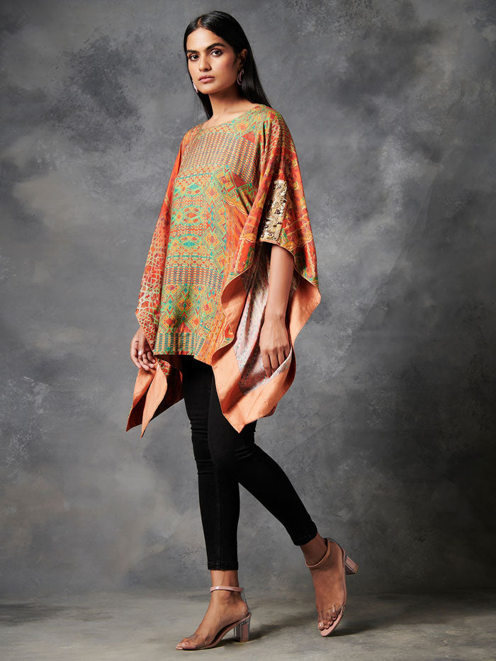 Alaay Orange Kaftan Top