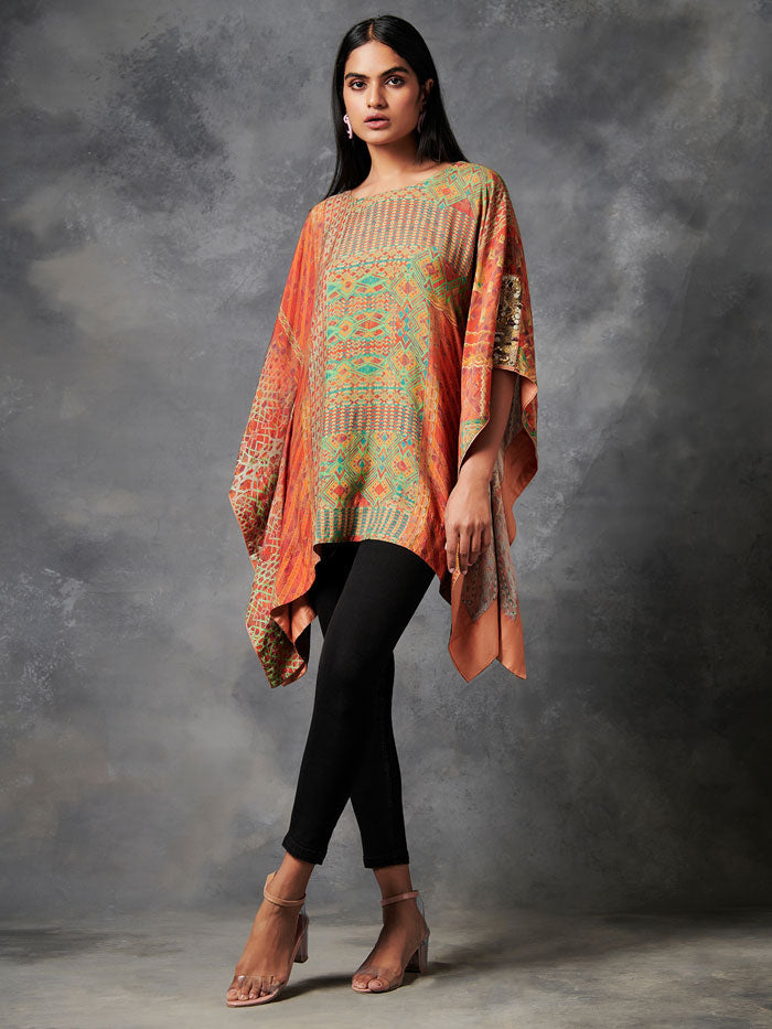 Alaay Orange Kaftan Top