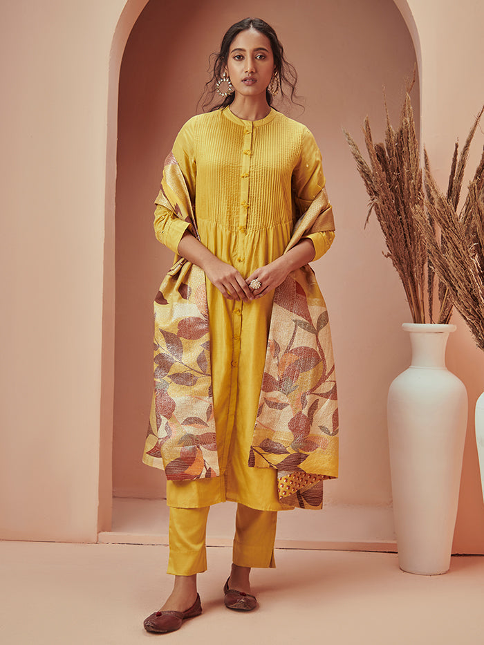 Azeez Bright Yellow Kurta Set