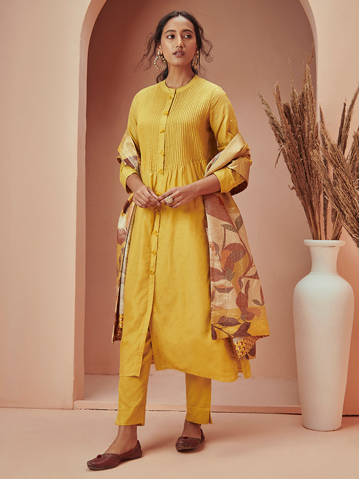 Azeez Bright Yellow Kurta Set