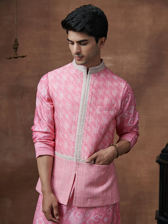 Blush Pink Printed Bandi| Shop Saundh Man