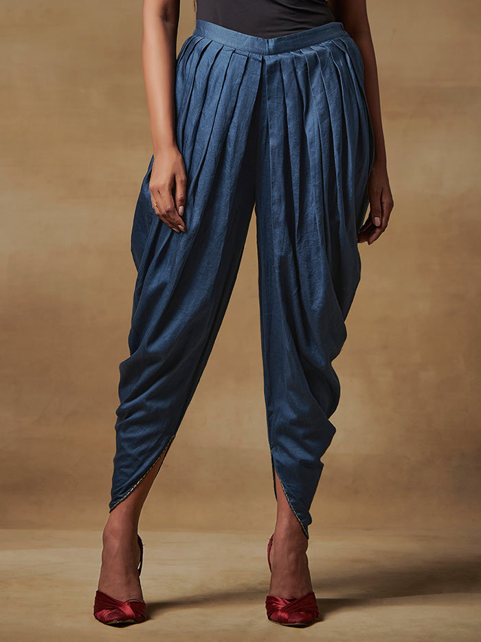 Blue Silk Dhoti Pants | Shop Saundh
