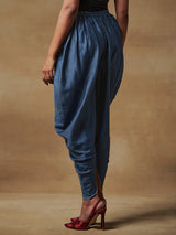 Blue Silk Dhoti Pants